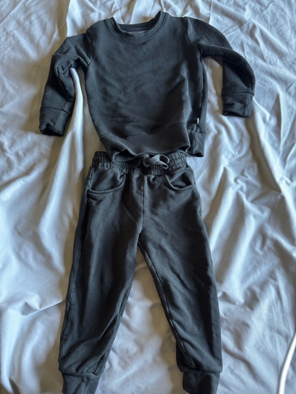 Kids Black Jogger Sweatpants with Elastic Drawstring
